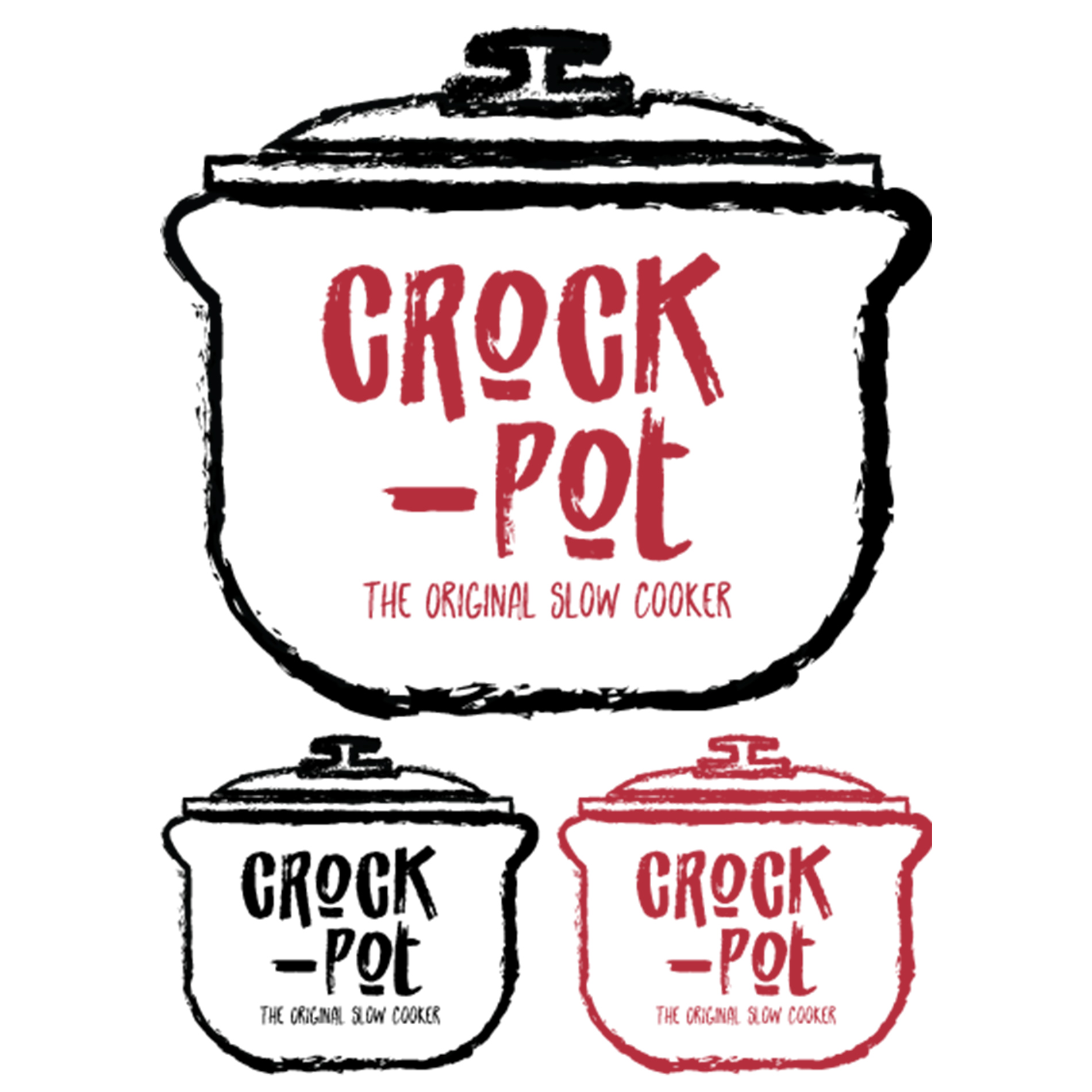 Three Crock-pot logo designs