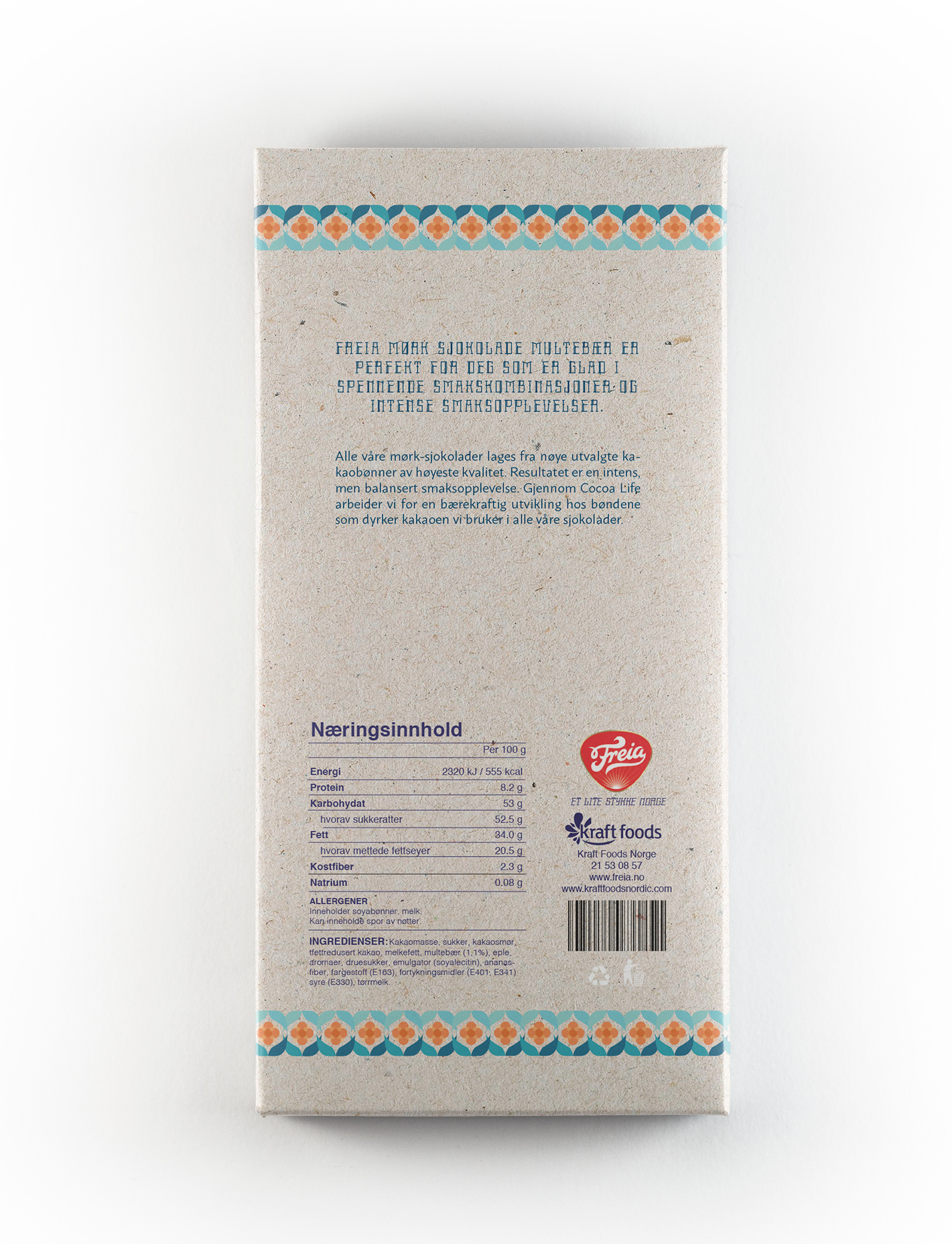 Back of KØS Chocolate Package