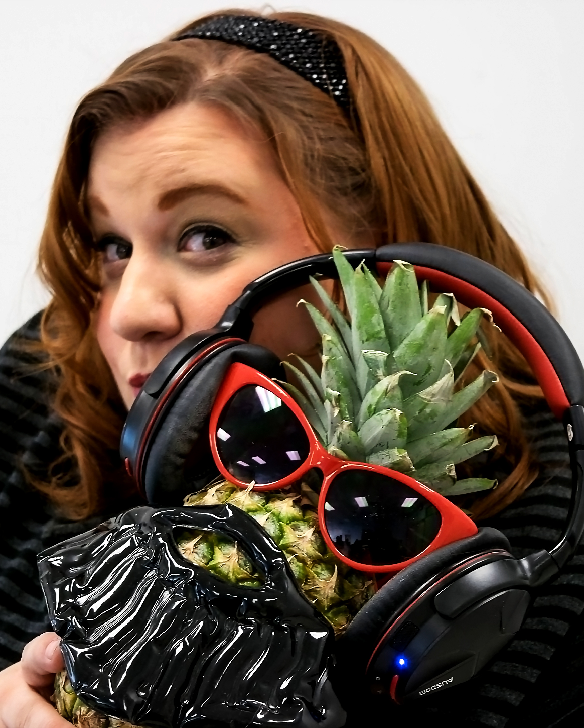 Sarah Gilmour of Sizzle Media with an awesome pineapple